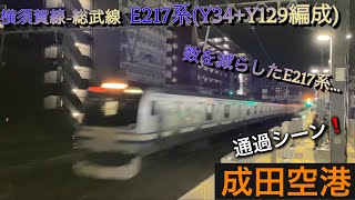 [数を減らしたE217系！] 横須賀線-総武快速線E217系 Y34編成+Y129編成 通過シーン