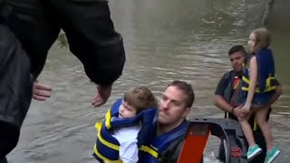 Raw footage of rescue operations underway in Houston