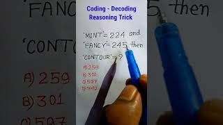Coding-Decoding Reasoning Trick| Reasoning Classes| Reasoning SSC CGL Questions| #shorts