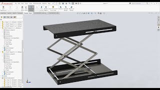Pneumatic /Hydraulic scissor lift mechanism in solidworks