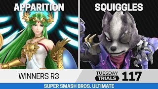 Tuesday Trials 117 SSBU Winners R3 - Apparition (Palutena) vs Squiggles (Wolf)