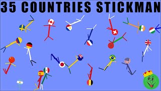 Stickman countries marble race 3 in Algodoo \ Marble Race King