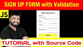 Ep65 - Sign up form with validation tutorial and source code