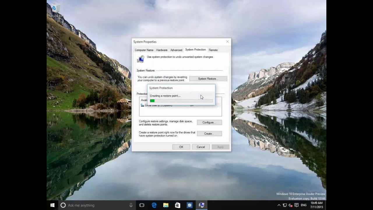 Windows 10/11: How To Create A (system) Restore Point. - YouTube