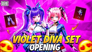 NEW LUCKY SPIN || VIOLET DIVA SET & VIOLET DIVA COVER CRATE OPENING ANIME || BGMI SPIN OPENING #BGMI