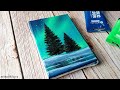 easiest northern lights painting on canvas / acrylic painting for beginners ✨️