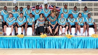 Fijian President congratulates the Rio Olympic 2016 Gold Winner 7's team.