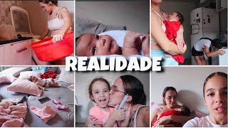 TARDE REAL CAÓTICA COM BEBÊ DE 1 MÊS E 4 CRIANÇAS