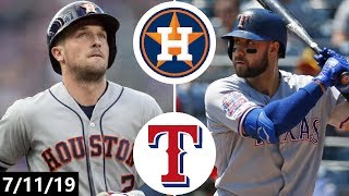 Houston Astros vs Texas Rangers Highlights | July 11, 2019 (2019 MLB Season)