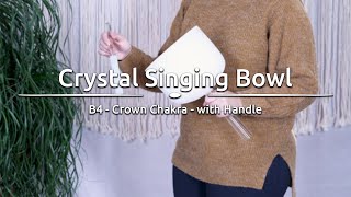 Crystal Singing Bowl with handle, 8\