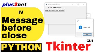 Tkinter showing message before closing the window or terminating the application using protocol