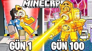 Minecraft'ta TİTAN CLOCK-MAN OLUP 100 GÜN GEÇİRMEK 🕰️ (1 saat)