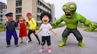 Baby Miss T and Nick, Doll Squid Game VS Giant Zombie | Scary Teacher 3D in real life Happy Ending