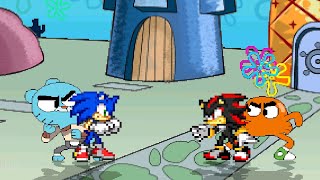 YOU GOTTA WATCH THIS! TEAM SONIC AND GUMBALL  vs  TEAM SHADOW AND DARWIN | RACE TO 3 WINS