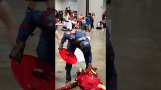 Captain America & Winter Soldier beat up Iron Man…then Cap teabags him! 🇺🇸 #Shorts
