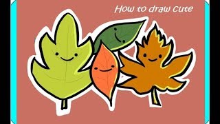 FALL LEAVES drawing cute. Autumn LEAF How to draw  ** Coloring Pages