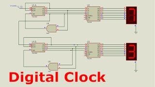 Digital Clock Simulation on Proteus