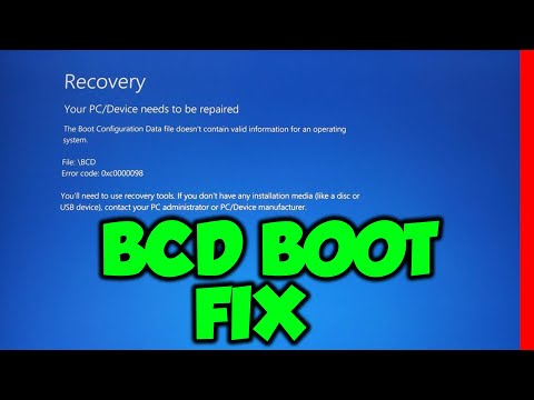 Как исправить проблему с загрузкой Windows BCD (КОДЫ ОШИБОК 0xc0000001,0xc0000098)