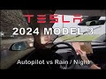 Tesla Model 3 (2024): HOW TO Autopilot in the Rain and at Night