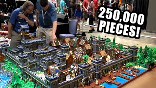 Huge LEGO Falcon's Landing Castle Village Built by 15 People!