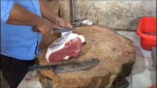 Amazing Beef Shop at Roadside Market Fastest Fresh Meat Cutting By Expert Butcher Skills