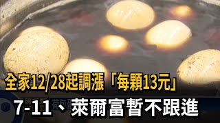 全家12／28起調漲「每顆13元」　７－１１、萊爾富暫不跟進－民視新聞