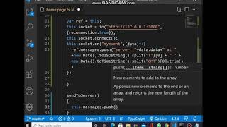 chat application in ionic and node js using socket.io