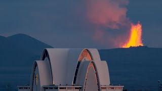 Iceland Volcano Geyser, Terrifying 300 Meter Lava Burst,  Fagradalsfjall eruption