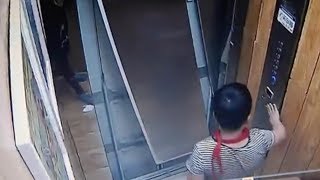 Caught on cam: A boy nearly got injured by dangerous elevator