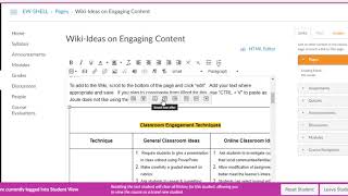 Adding to a Wiki page in Canvas LMS