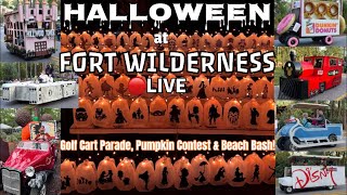 🔴LIVE: FORT WILDERNESS HALLOWEEN! Golf Cart Parade, Beach Bash \u0026 ALL THE DECORATIONS! 🎃 #disneyworld