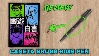 Speed Drawing Yuyu Hakusho + Review caneta brush sign pen 🩵