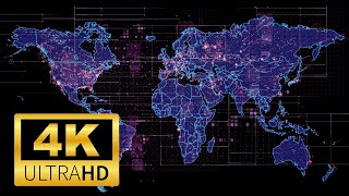 Free 4K Digital World Map Animation Background Video for YouTube