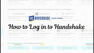 3 Ways to Access Handshake at UC Riverside