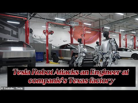 Tesla Robot Attacks An Engineer At Companie's Texas Factory - YouTube