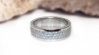 Bespoke Men’s Eternity Three-Row Diamond Wedding Ring