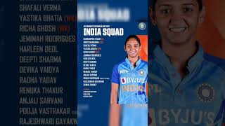 INDIA WOMENS ANNOUNCED THEIR SQUADS FOR T20 WORLD CUP 2023 #shorts #ICC #icct20worldcup2022 #women