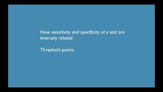 Part 2: How sensitivity and specificity of a test are inversely related