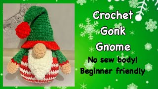 Crochet along-a christmas elf gonk/ gnome-beginner friendly Christmas presents/ ornaments