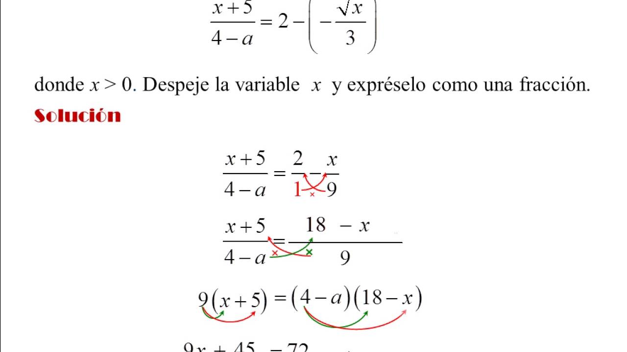 Despeje De Una Variable - YouTube