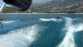 Cyrille et Caro en wakeboard - duo