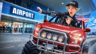 Braxton and Ryder's Monster Truck Escape at the Airport | Fun Kids Video