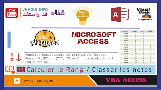 #10 - VBA ACCESS  - Calculer le Rang / Classer des données avec code VBA