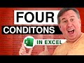 Excel - Conditional Formatting for 4 Rules & Color Column A Based on Column D Values - Episode 635