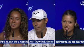 What does Emma Raducanu, Leylah Fernandez, Rafael Nadal tought of Serena Williams