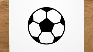 How to draw a Soccer Ball  step by step, EASY