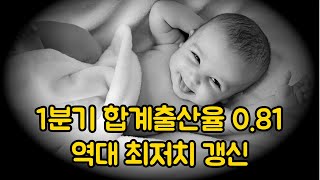 1분기 합계출산율 0.81! 역대 최저치 갱신!