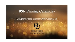 BSN Pinning Ceremony ~ August 2021 OU School of Nursing graduates