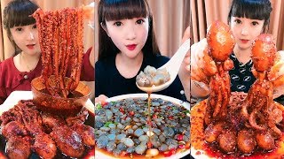 [大食い】超激辛のシーフードをチャレンジ、本当に辛い。食べないで下さいね 56#