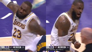LeBron James gets so heated at Darvin Ham and coaches for not challenging play 😳